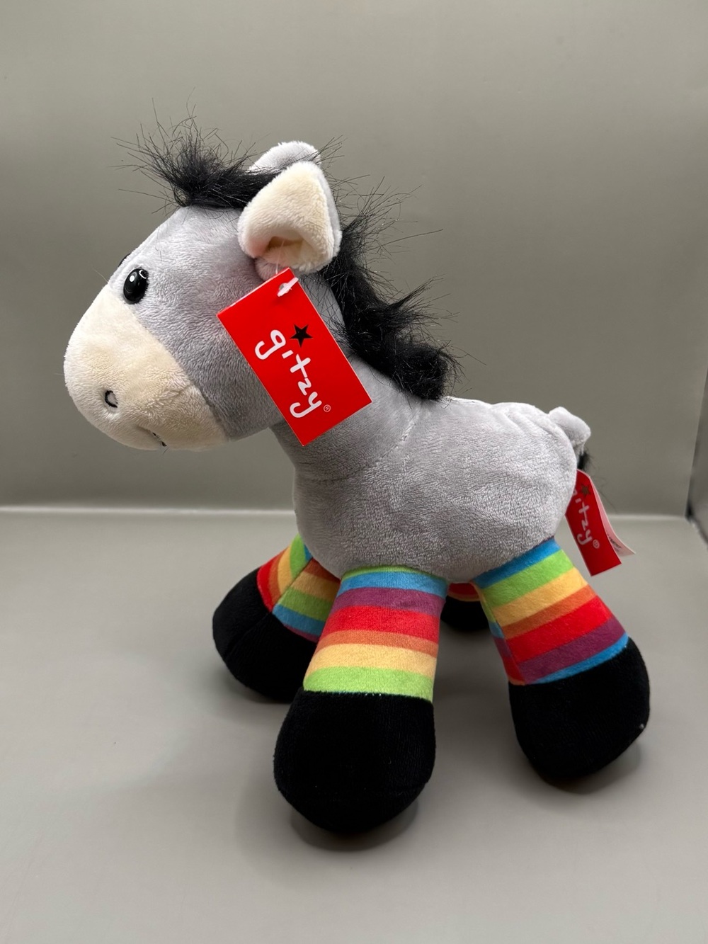 NWT Gitzy Plush Giraffe Rainbow Legs Stuffed Animal Toy